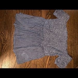Girls off the shoulder checkered shirt